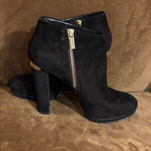Michael Kors Black Suede Heeled Boots - Size 7